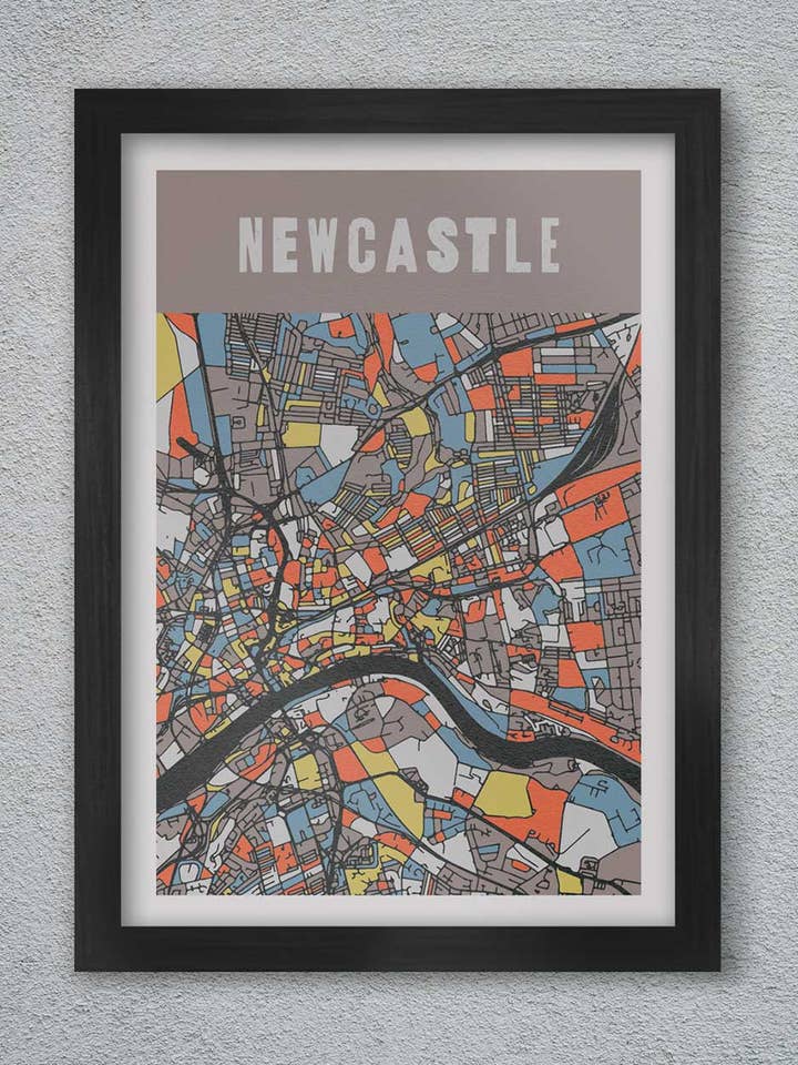 Newcastle Straatkunst - Posterafdruk voor wholesale door The Northern Line