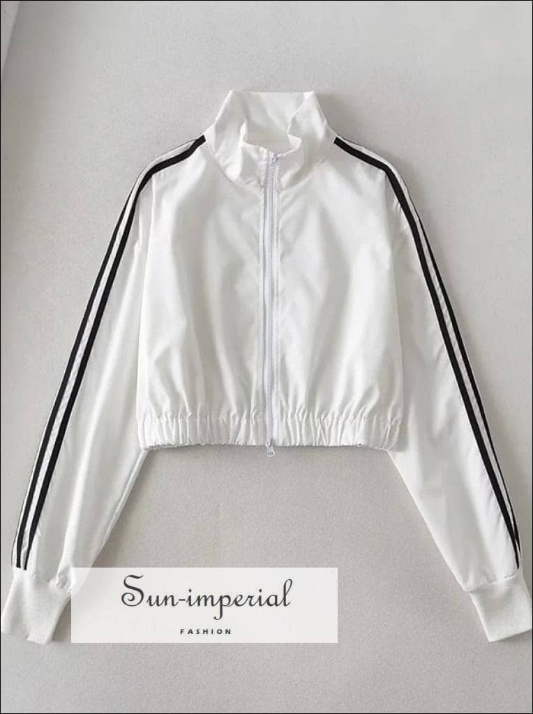 Sun Imperial - Wholesale Tracksuit - Women's - Women Striped Training Tracksuit Set With Double Zip Jacket12
