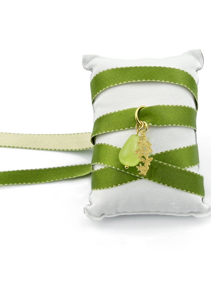 Kanji Bamboo Green Woven Necklace/Bracelet for wholesale by Lebole Maison