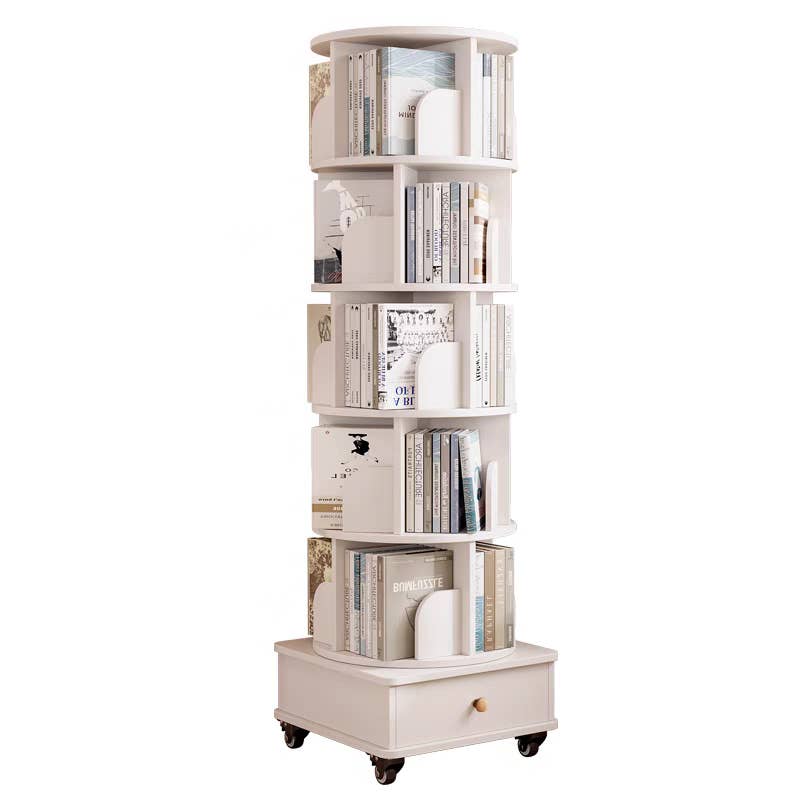 39F Inc. - Wholesale Bookcase - Rotating Wooden Bookcase with Storage Drawer,Swivel Design7
