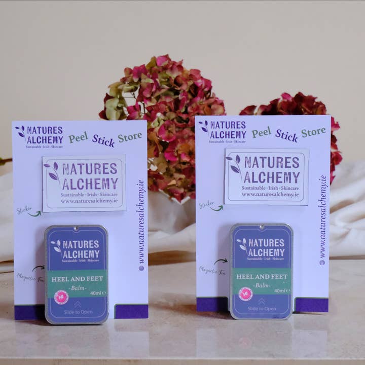Heel and Feet Balm with Sticker set for wholesale by Natures Alchemy