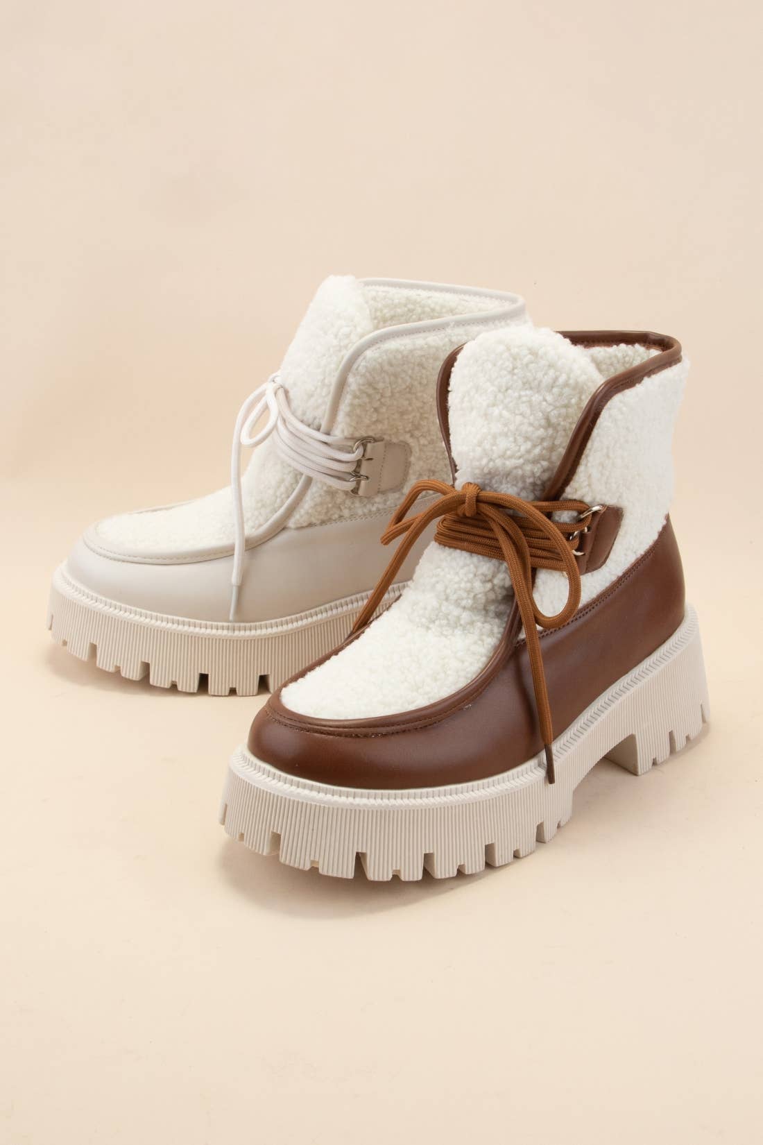 CCOCCI - Vendita all'ingrosso Stivaletti - Donna - STIVALI DA COMBATTIMENTO STRINGATI COMBAT-1 FODERATI IN PELLICCIA SHERPA 5