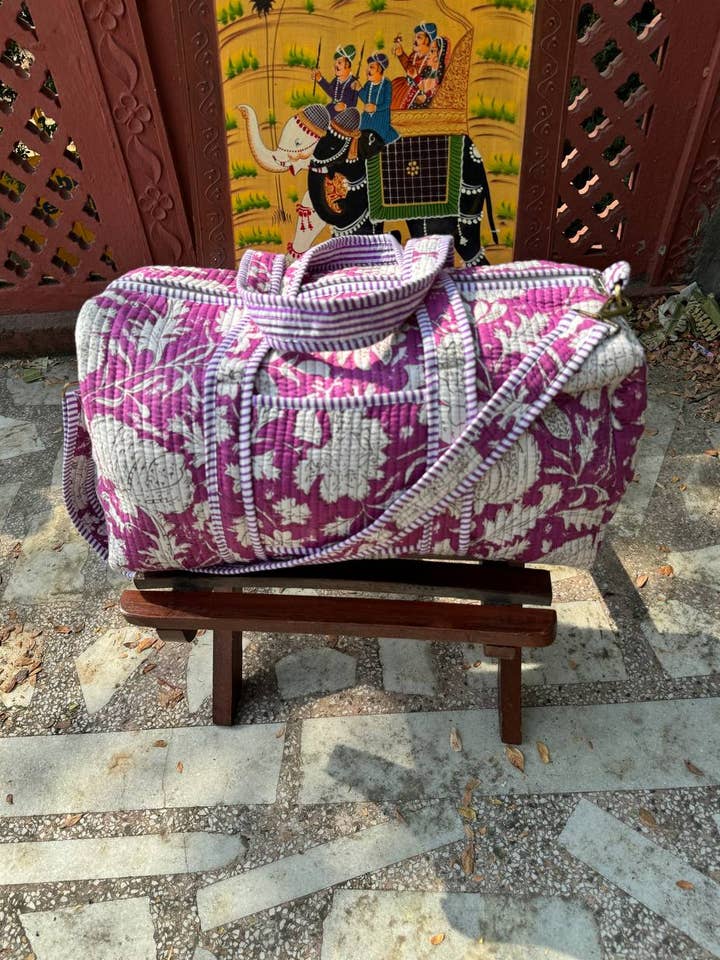 Eco-Friendly Cotton Duffel Bag Cotton Canvas Duffel Bag for wholesale by GYPSY STUDIO