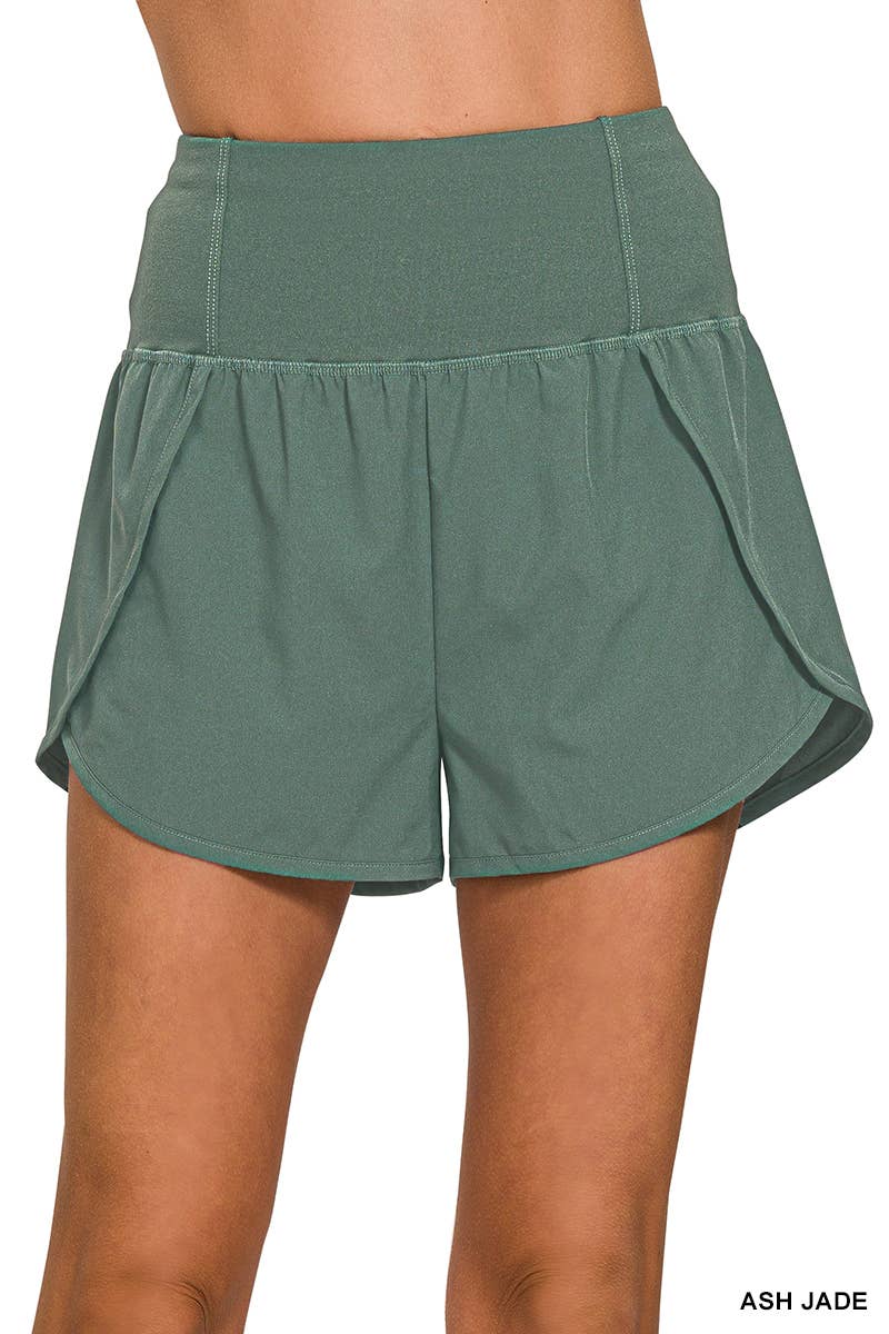 42POPS - Wholesale Athletic Shorts - Women's - ,,,..High Waisted Zippered Back Pocket Running Shorts13