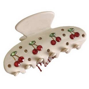 Dilworth Road - Wholesale Hair Clip - Women's - Luxe Crystal Cherry Acetone Hair Clip