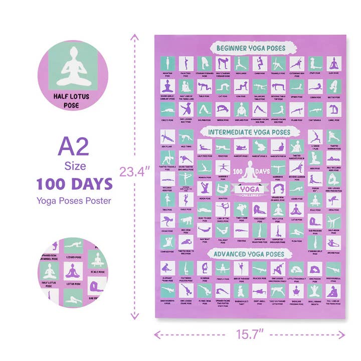 The Diabolical Gift People - Novelty Gifts, Christmas Gifts - Wholesale Yoga Accessories - 100 Days Yoga Challenge Poster - Christmas Gifts for Women1