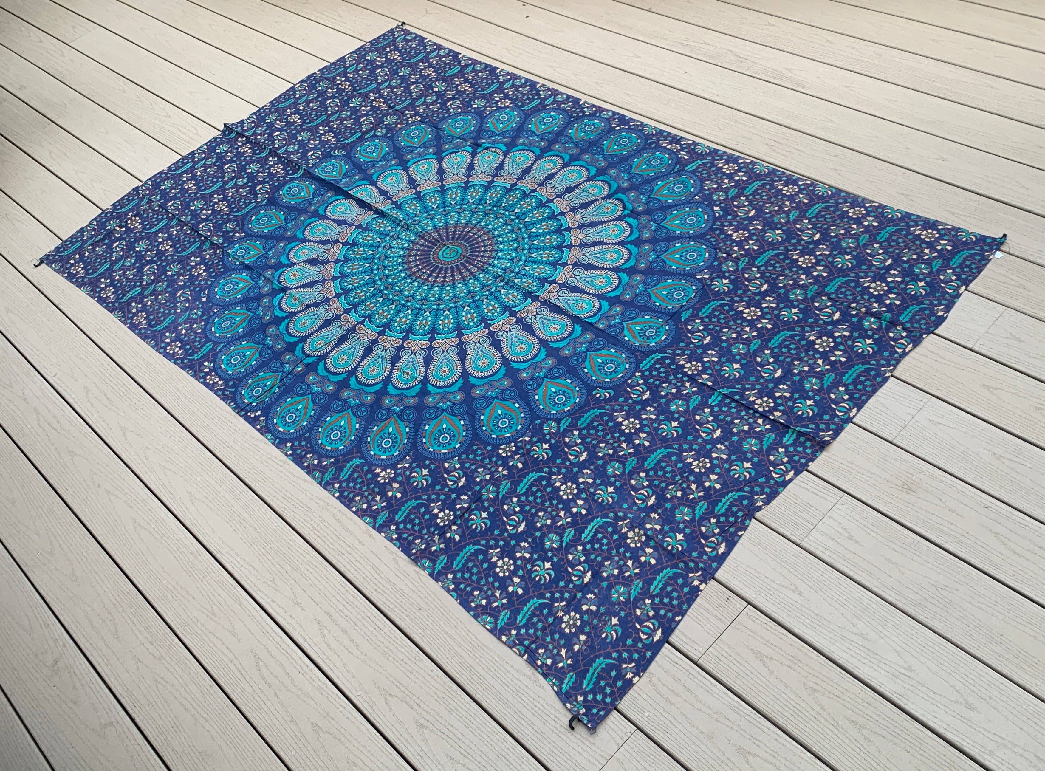 Lungta Imports - Wholesale Tapestry/Textile - Lotus Mandala Tapestry Wall Decor Beach Throw 80”X50”11