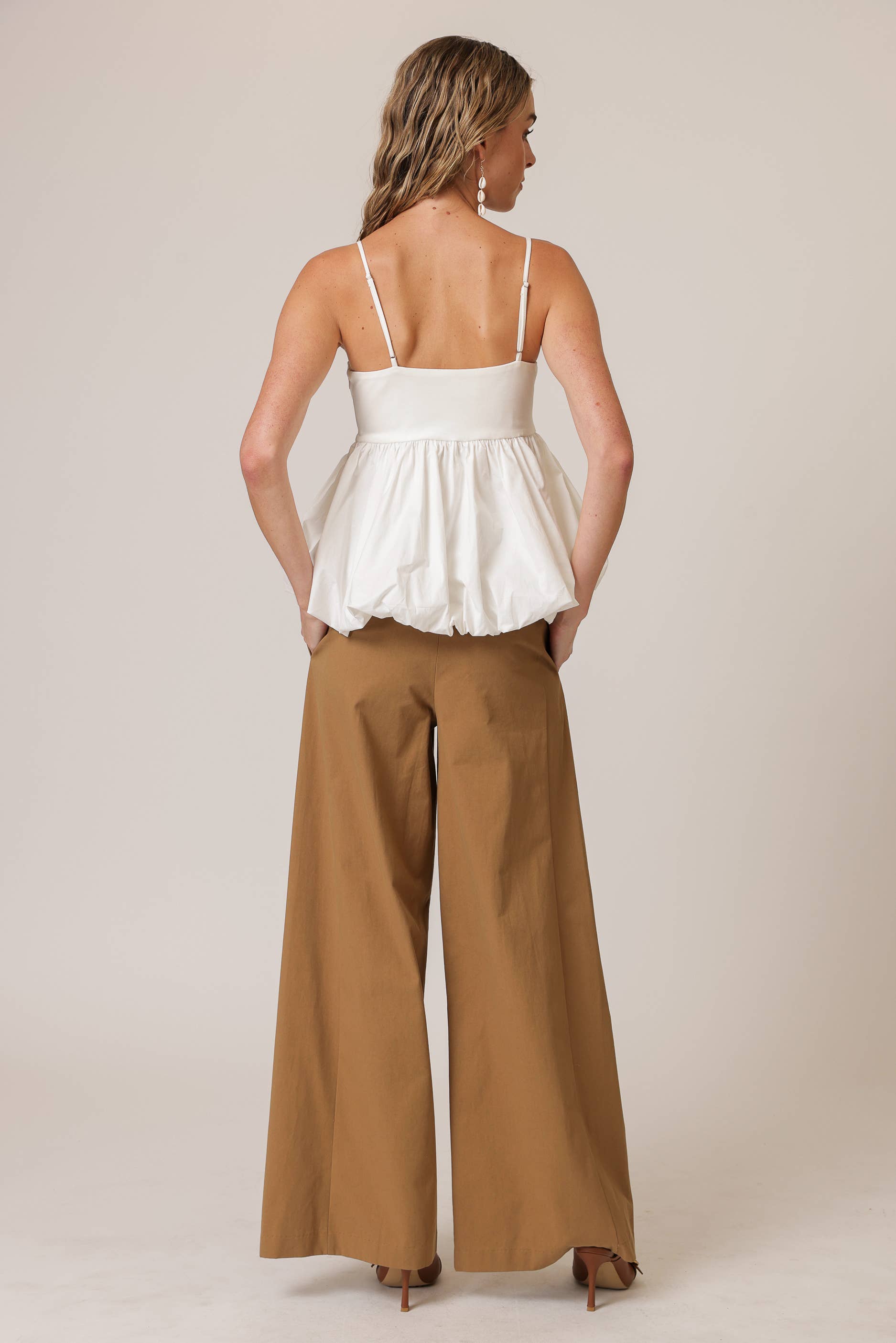 WHITE WESLEY MIX-MEDIA TOP for wholesale on Faire1