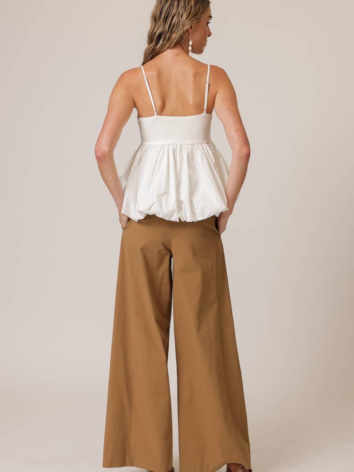 WHITE WESLEY MIX-MEDIA TOP for wholesale on Faire1