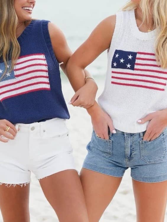 Rosa Clothing - Wholesale Knit Top - Women's - Forth Of July American Flag Knit Top3