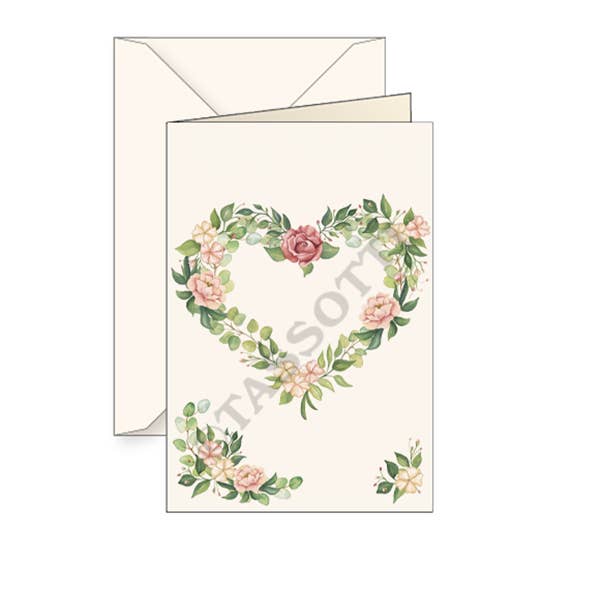 Grand Billet - Cœur Fleuri pour la vente par Grafiche Tassotti