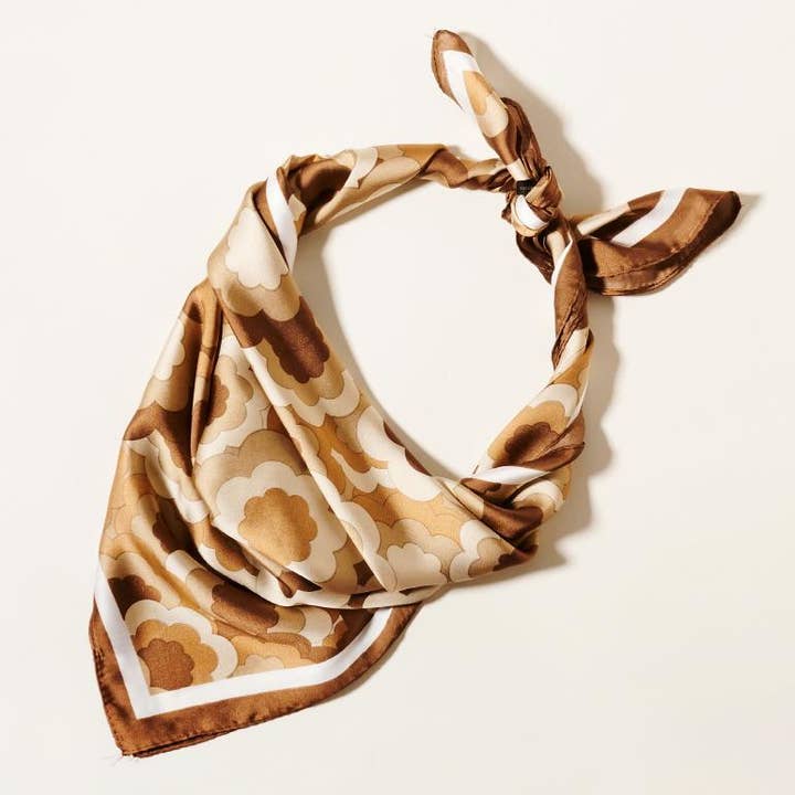 anbfashion - Wholesale Scarf - Women's - FLOWER PRINT SILKY NECK SCARF CS-5102