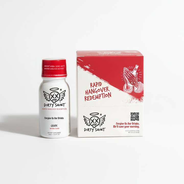 Dirty Saint - Wholesale Oral supplement/vitamin - Rapid Hangover Recovery Shot in Natural Grape Flavor Single Case (6 Bottles)3