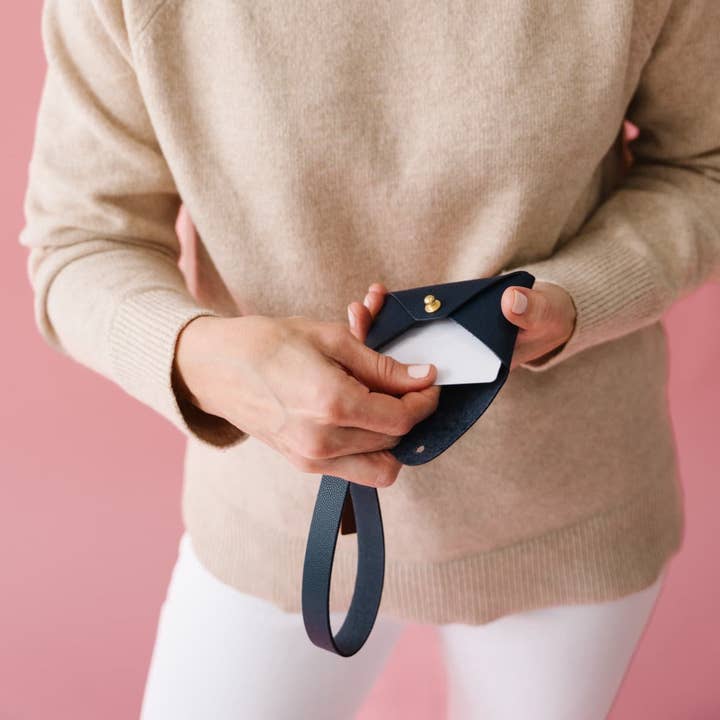 Avryn Co. - Wholesale Wallet - Women's - Midnight Blue Pebbled Leather Wristlet Wallet Set2