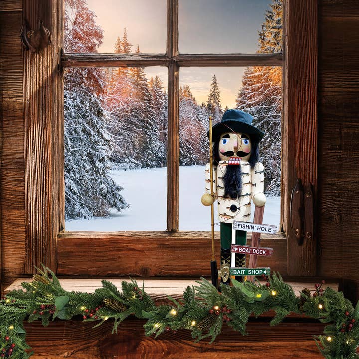Santa’s Workshop Inc. - Wholesale Holiday Nutcracker - 14" Today I'm Fishing Nutcracker5