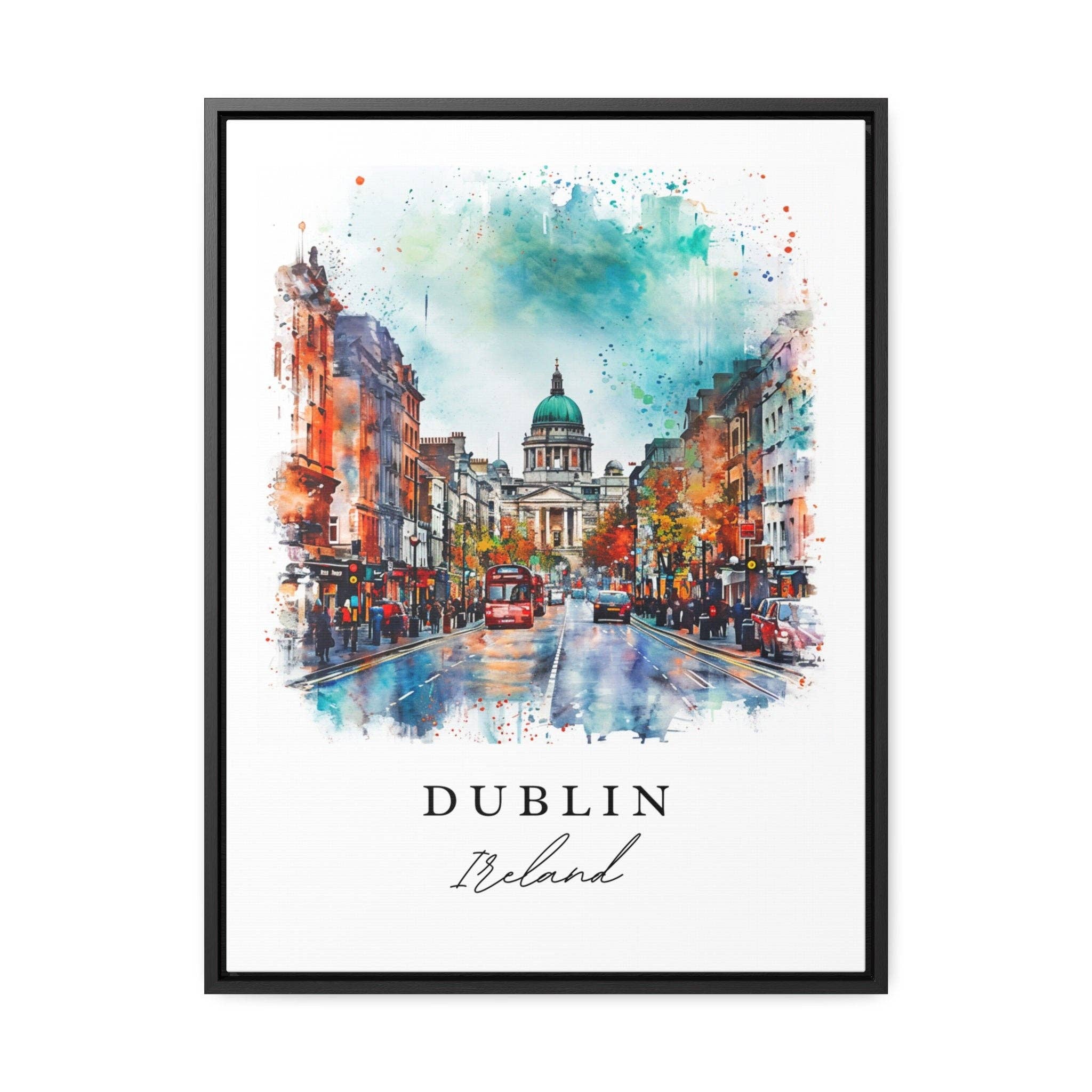 Premium Travel Art - Wholesale Art Print - Dublin Ireland watercolor travel art - Irish Art, Dublin print, Wedding gift, Birthday present, Custom Text, Perfect Gift4
