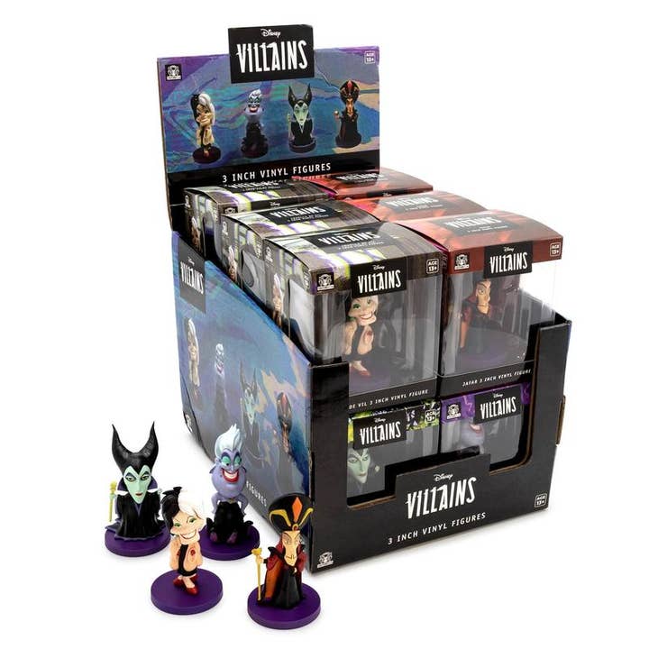 License 2 Play Toys - Wholesale Figurine Toy - Kids - Disney Villains 3" Vinyl Figures Window Box in 12pc Display0