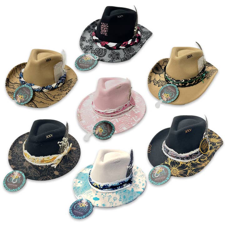 Novelty Brands - Wholesale Cowboy Hat - Women's - Cowgirl Hat Assortment Floor Display - 12PC/Display1