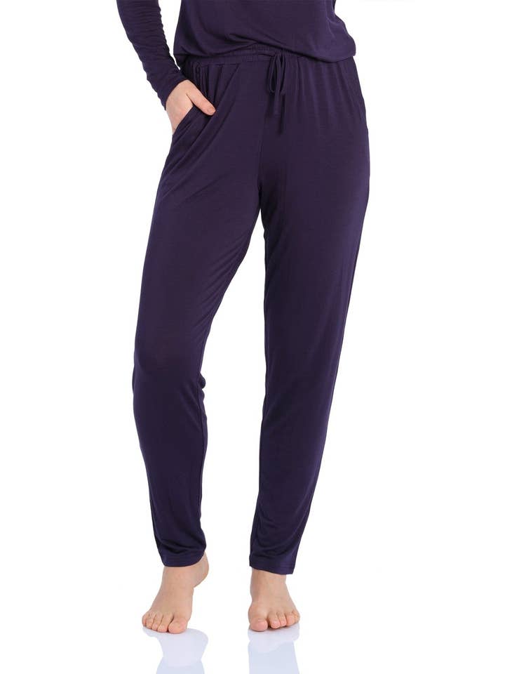 Magnolia Lounge - Wholesale Sleepwear bottom – women's - Night Sky Bamboo Elastane Tapered Pyjama Pants0