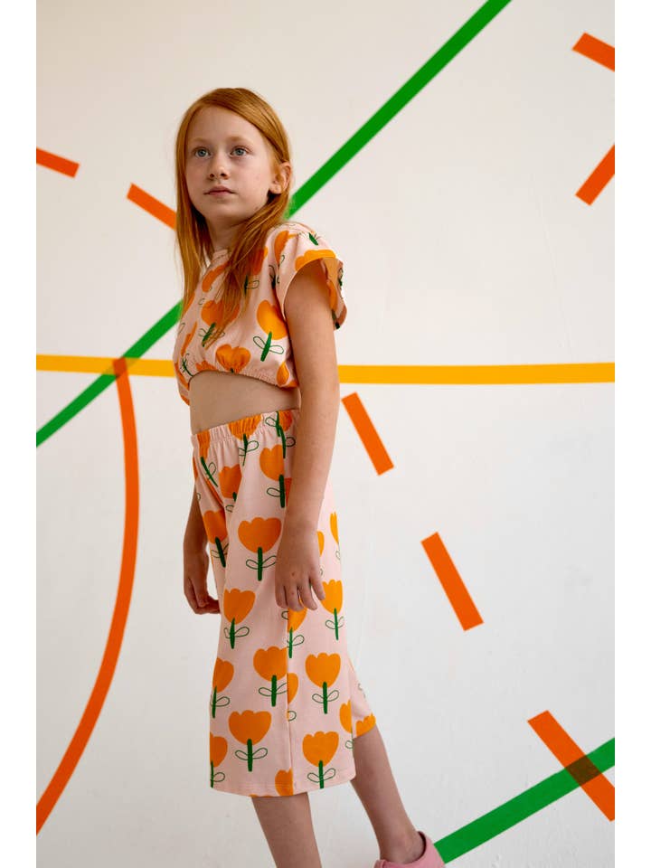 Dont Grow Up - Wholesale T-Shirt - Kids - YELLOW FLOWER CROPPED SHIRT