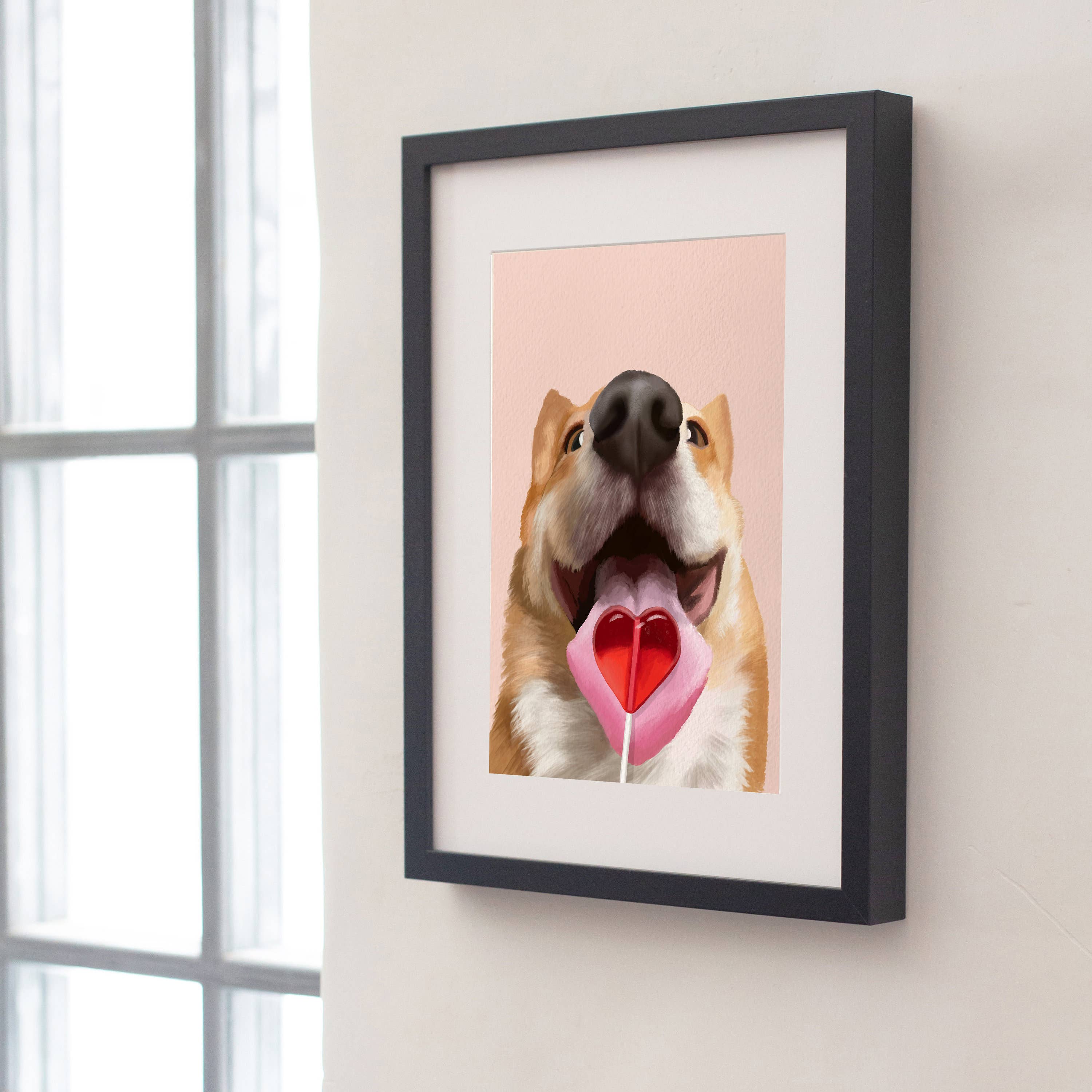 Pawssionate Art - Wholesale Art Print - Corgi Heart Lollipop Art Print3