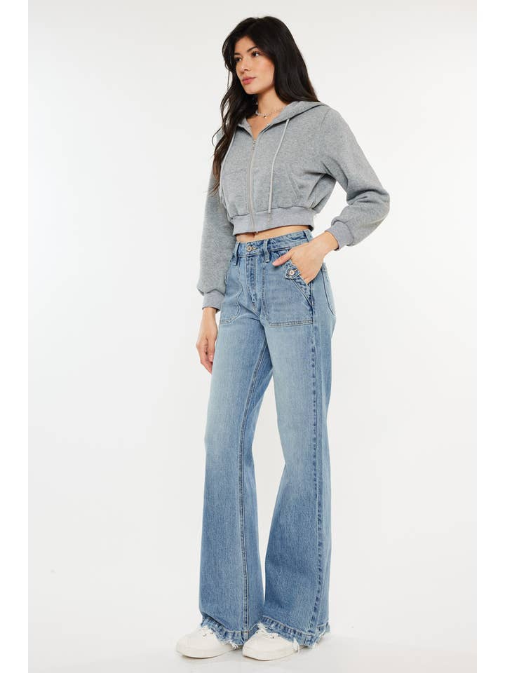 MEDIUM OPEN PACK HIGH RISE WIDE FLARE JEANS-KC2572M for wholesale on Faire2