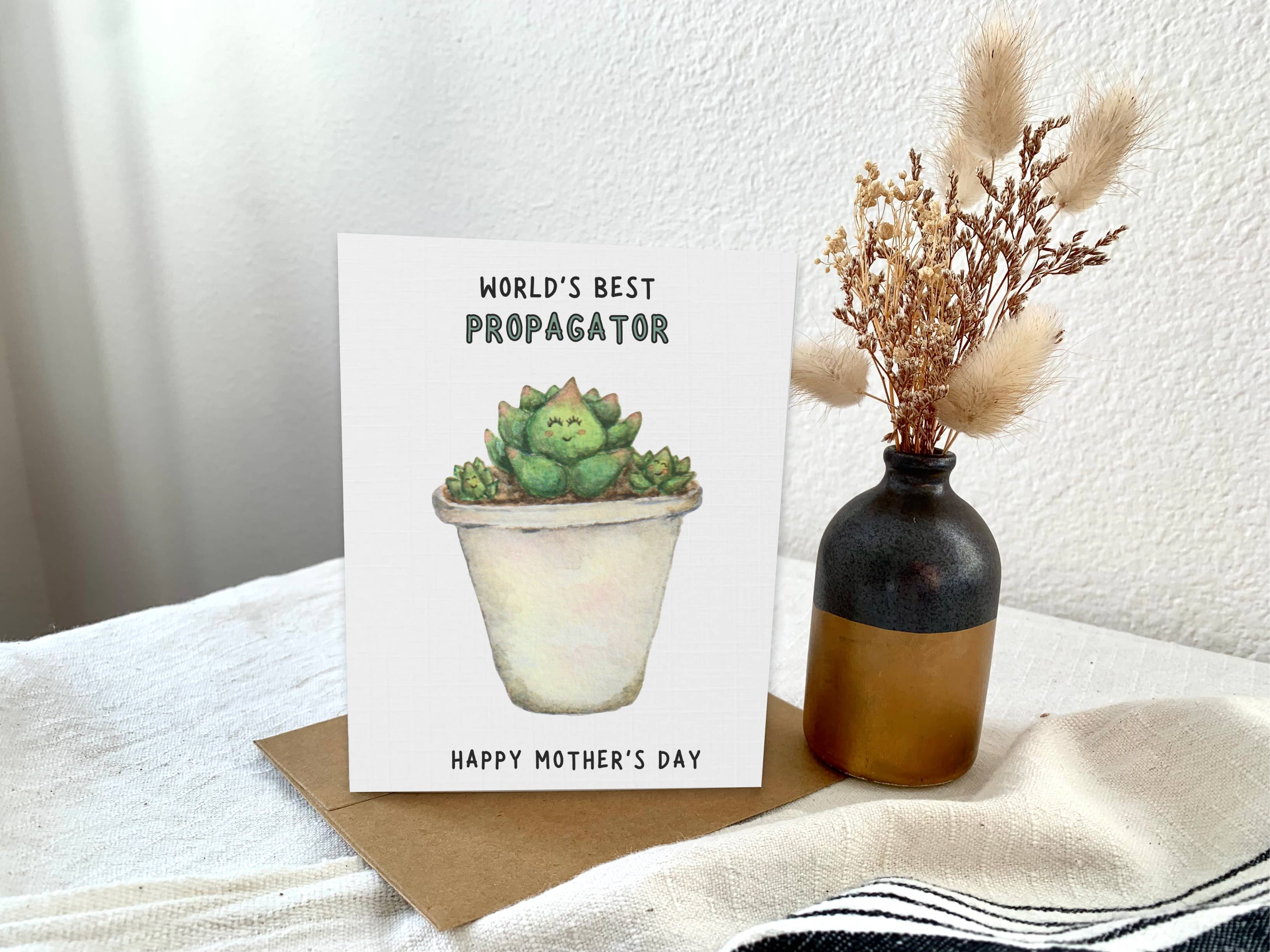 Pink Hill Press - Wholesale Mother's Day Card - Succulents plant Mother's Day card, Cute plant mom card, A21