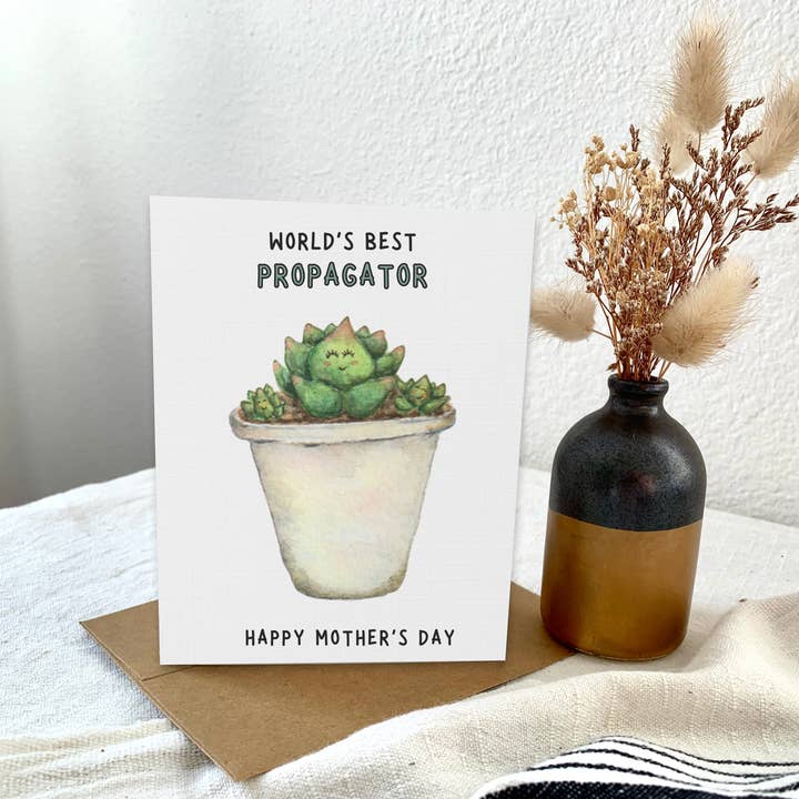 Pink Hill Press – wholesale Mother’s Day card – Succulents plant Mother's Day card, Cute plant mom card, A21