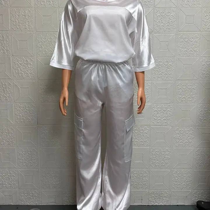 safistyle - Wholesale Top & Pant Set (NOT Loungewear) - Women's - Satin Top and Cargo Pant Set19