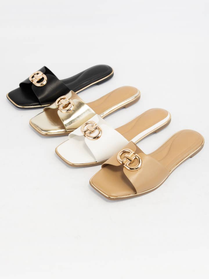 CCOCCI - Wholesale Sandals – Women's - RIMU-01 SEMI SQUARE TOE SLIP-ON SANDALS9