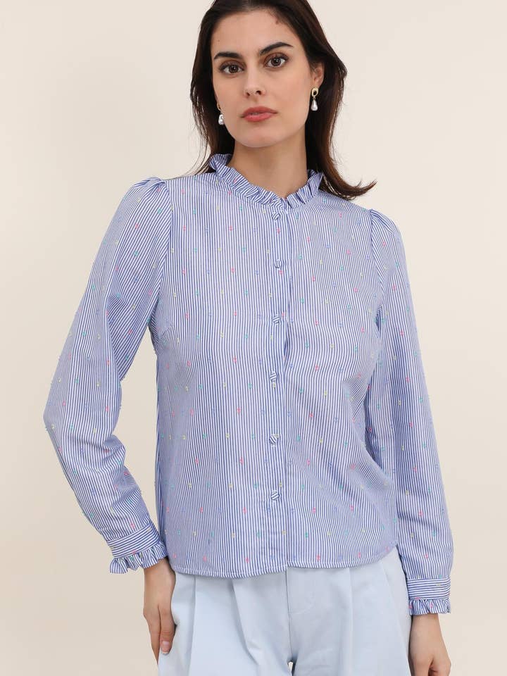 5366 STRIPED BLOUSE for wholesale by Daphnea