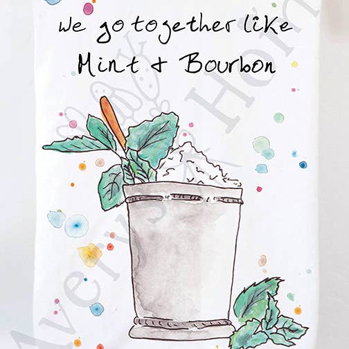 Torchon de cuisine "Cocktail Derby Menthe & Bourbon" pour la vente par Avery's Home