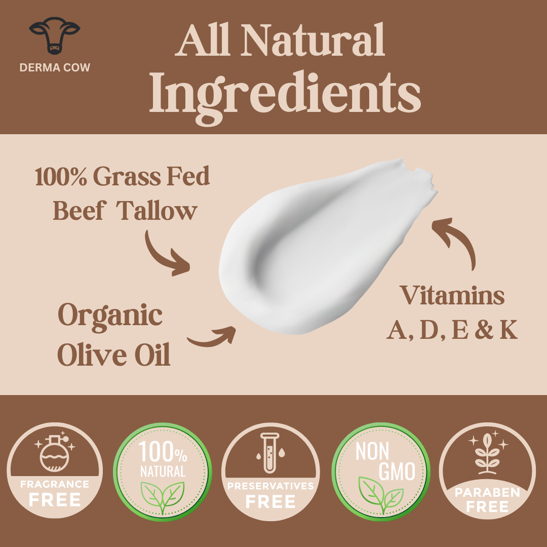 Derma Cow - Wholesale Body Cream/Lotion - Whipped Tallow Cream ,100% Grass Fed Beef Tallow Cream2