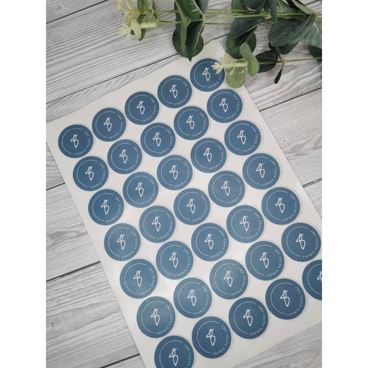 SR Creative Studio – wholesale Sticker – 37mm Round Matte Personalised Logo Stickers on A4 Sheets7