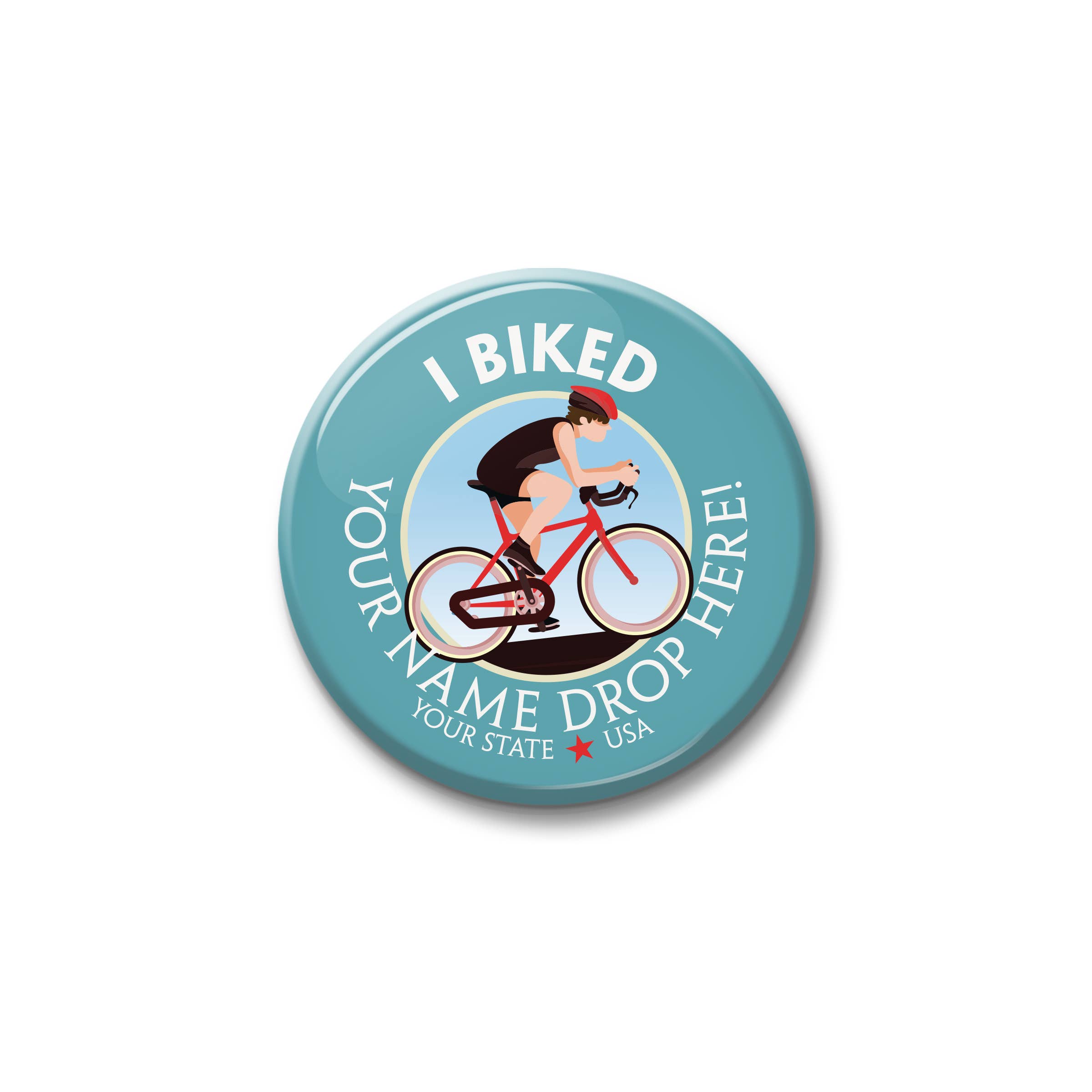 Channel Craft - Wholesale Lapel Pin/Button - See Saw Badge - I went Biking