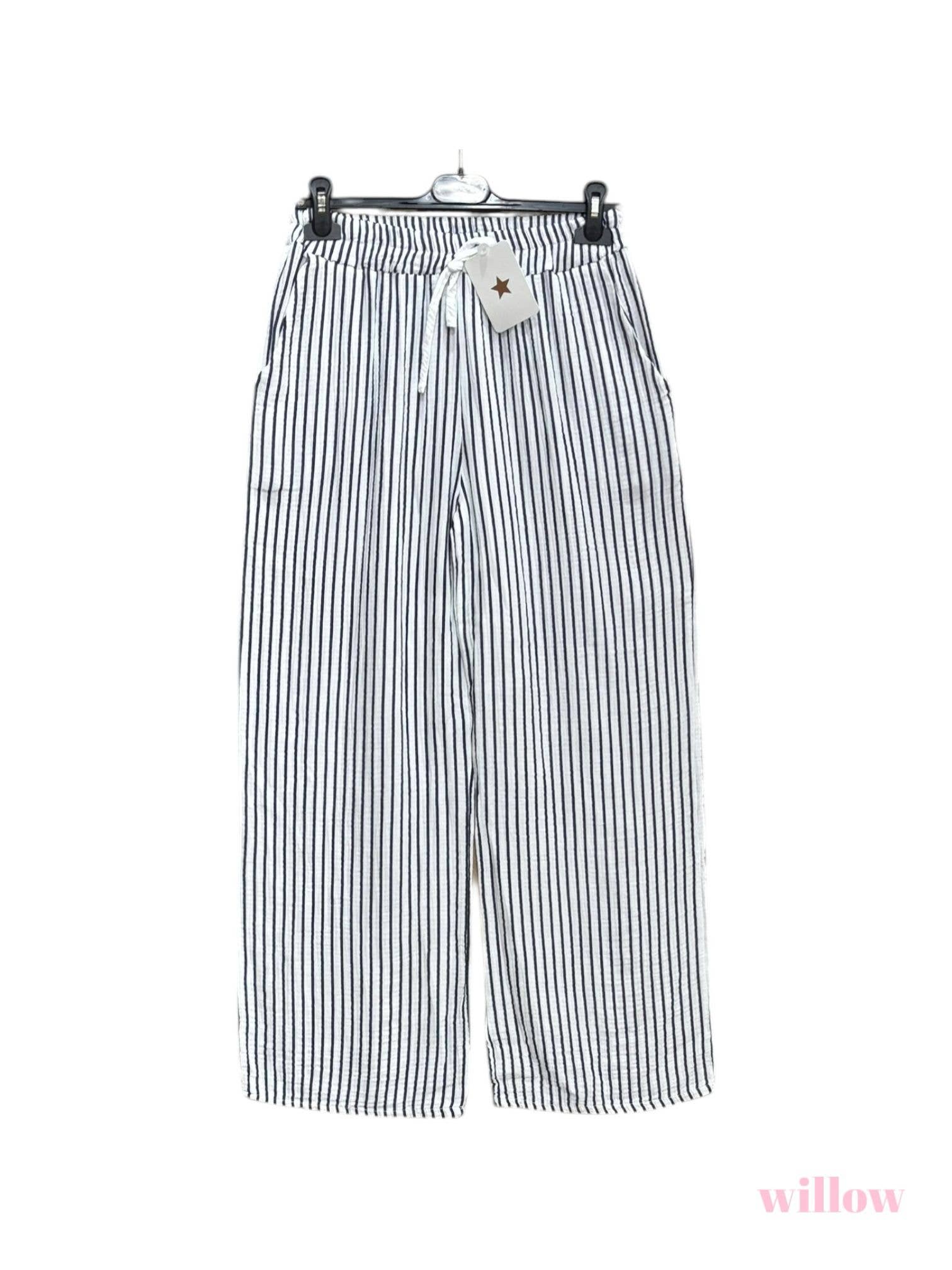 Moonsun – wholesale Byxor - Dam – Randiga byxor i bomullsgauze4