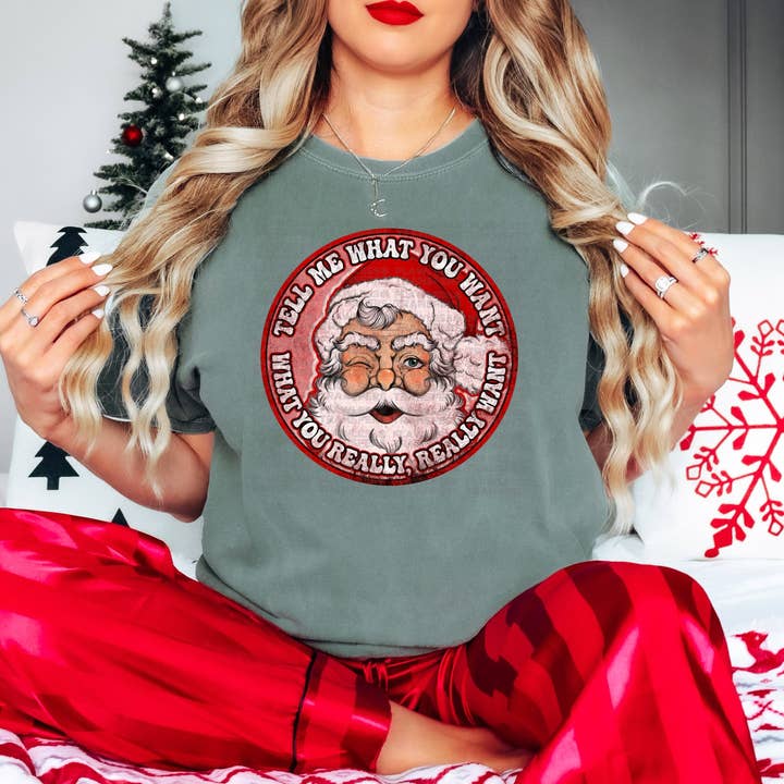 Sag mir, was du willst, was du wirklich, wirklich willst - Santa DTF Transfer für den Großhandel von Flawless Transfers