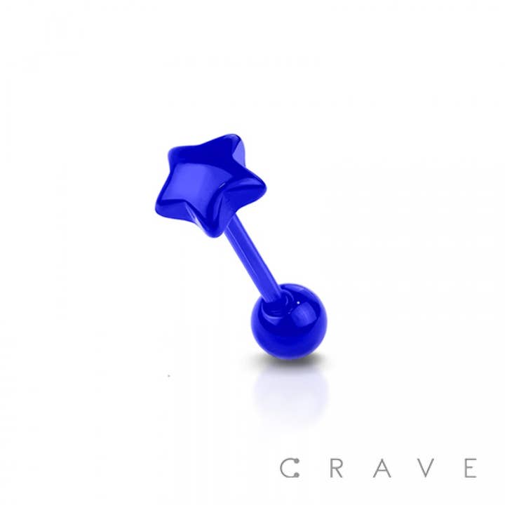 CRAVE – wholesale Ansikts-/kroppskedja – AKRYL STJÄRNA BIO-FLEX TUNGAN SKIVSTÅNG2