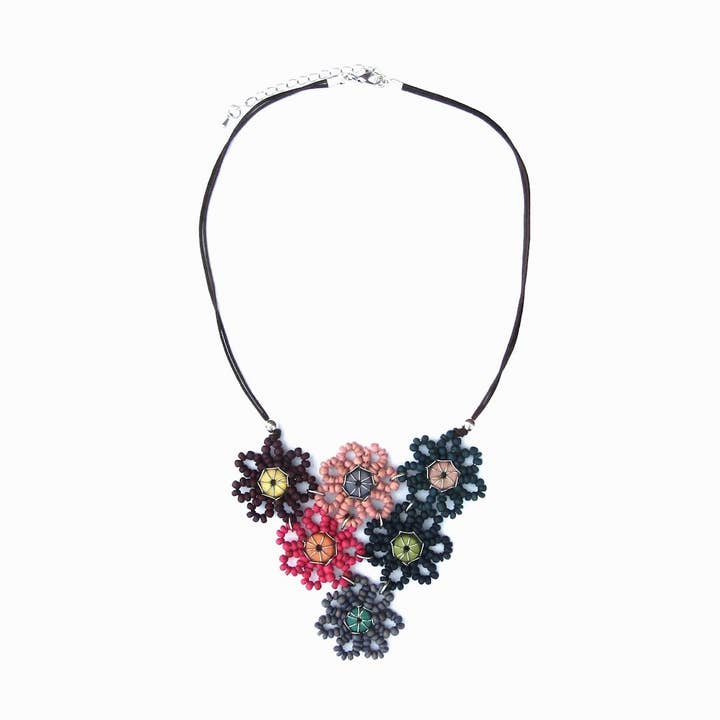 Loralei cool multi-colored flower necklace for wholesale by Katie and Company