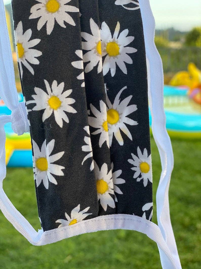 The Cotton Mask Co. - Vente Masques jetables non médicaux - Masque visage pour enfant tournesol | Masque 100 % coton0