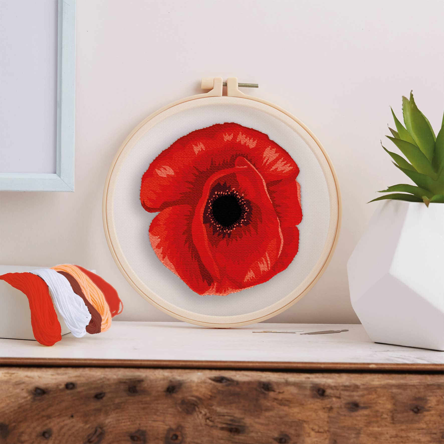 West Design Products - Wholesale Embroidery/Cross Stitch Supplies - Simply Make Embroidery Kit - Poppy3