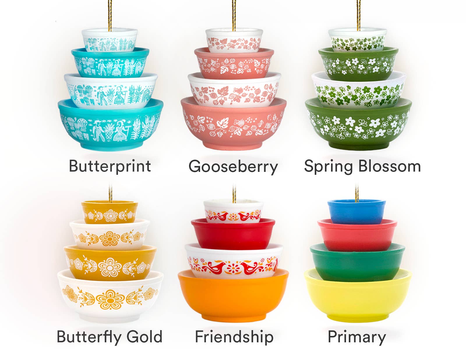 Twinkltoast - Vente Objets de décoration - Ornement de Bol Inspiré de Mini Pyrex | Décor de Noël Rétro18