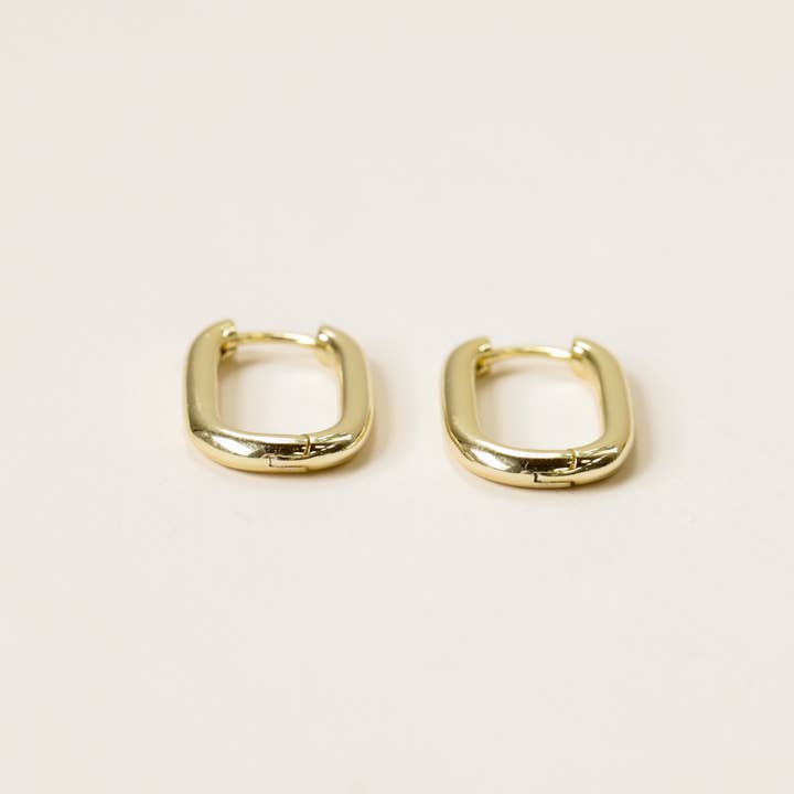 JaxKelly - Wholesale Hoop Earrings - Gold Hoop - Large Rectangle - Earrings