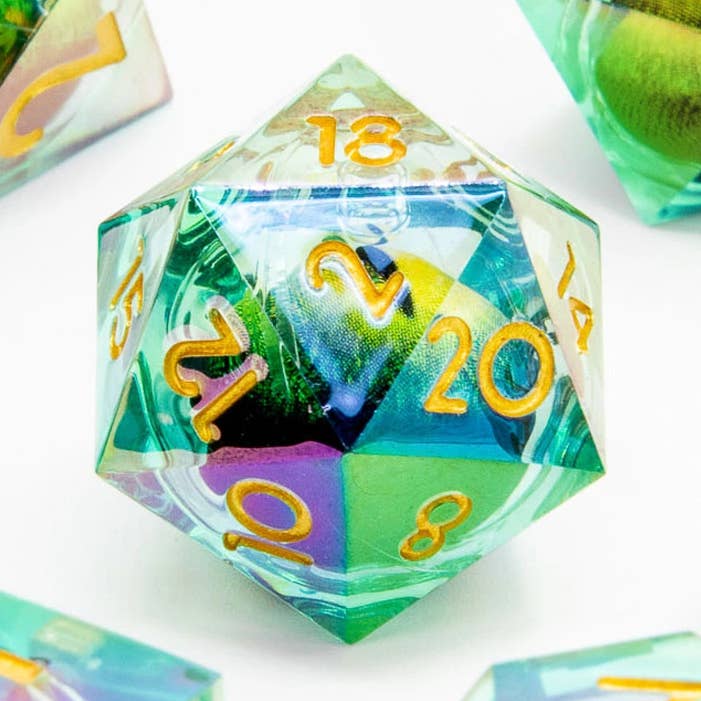 Eye of Illusion | Moving Eye Liquid Core Dobbelstenen | Set van 7 stuks voor wholesale door Tabletop Dominion Limited