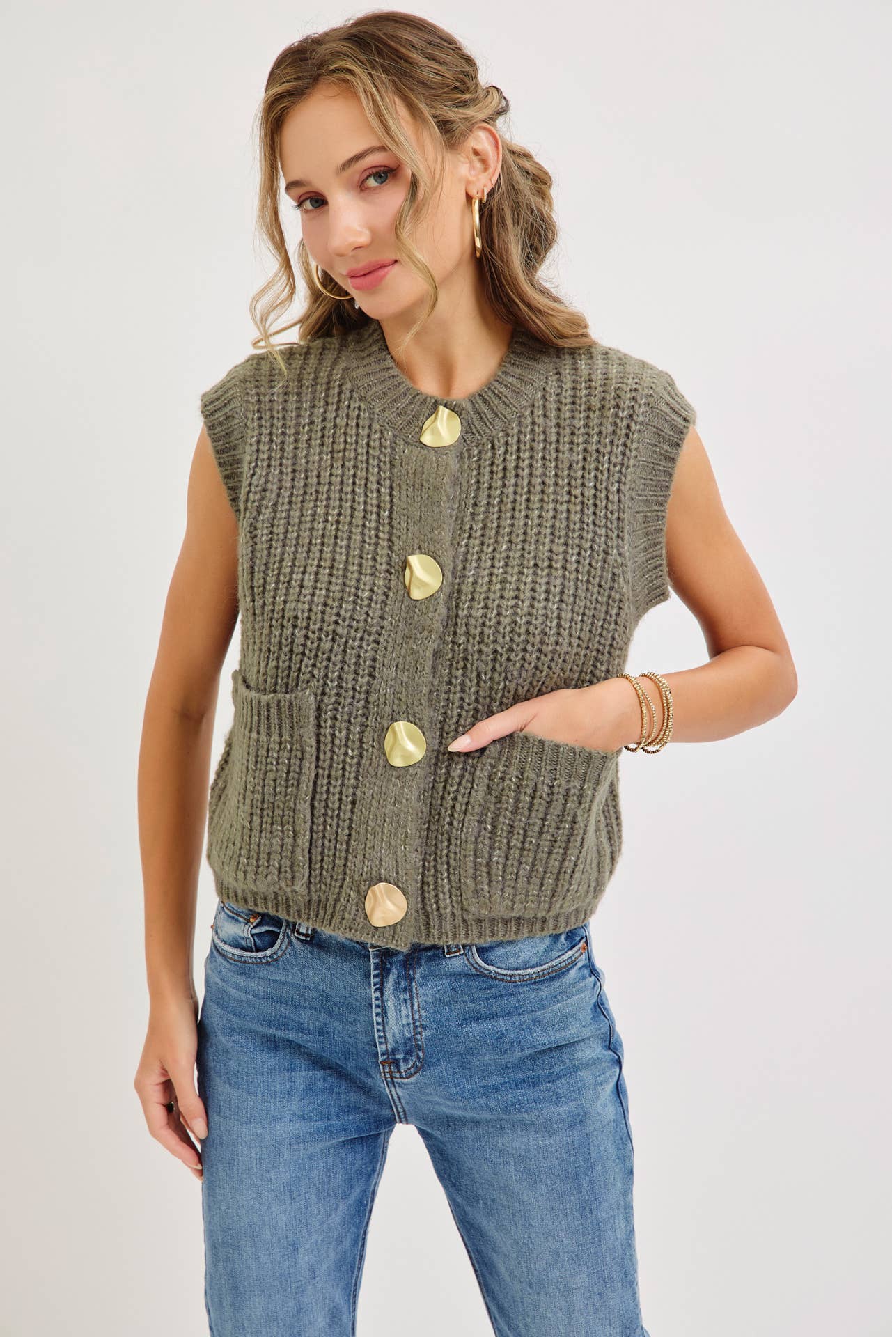 Sweet Lovely by Jen - Wholesale Knit Sweater - Women's - CHUNK SWEATER KNIT VEST 29