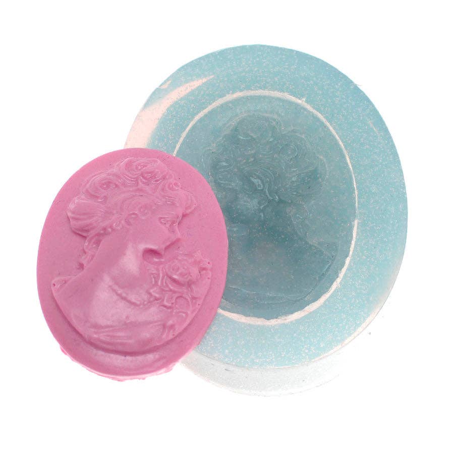 Flexarte USA - Wholesale Craft Supplies - Big Lady French Brooch Cameo Silicone Mold Cake Cupcake Decorating Fondant Baking Mold Chocolate Candy Mould DIY0