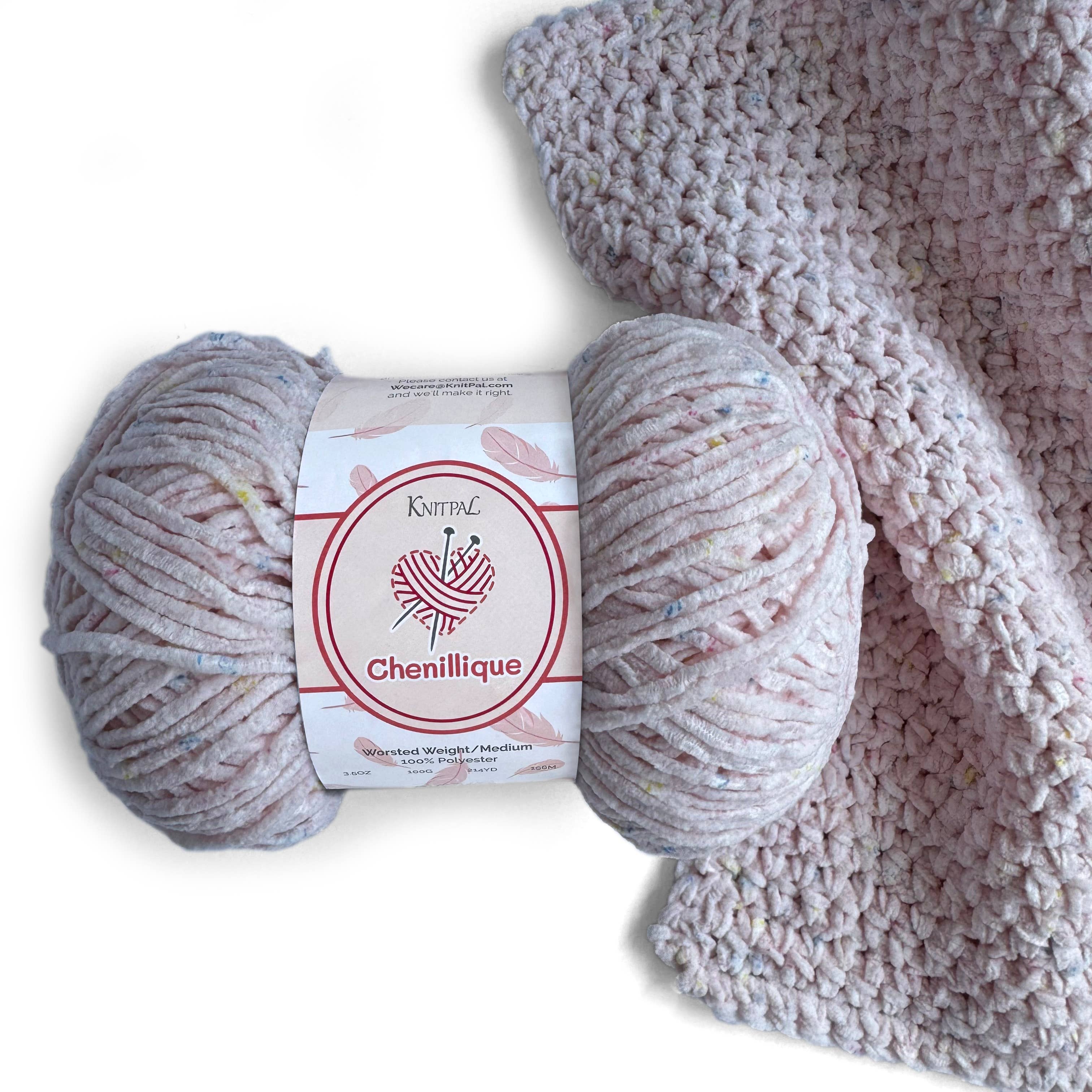 KnitPal - Wholesale Yarn - Chenillique Velvet Chenille Crochet Yarn - Worsted Weight 428