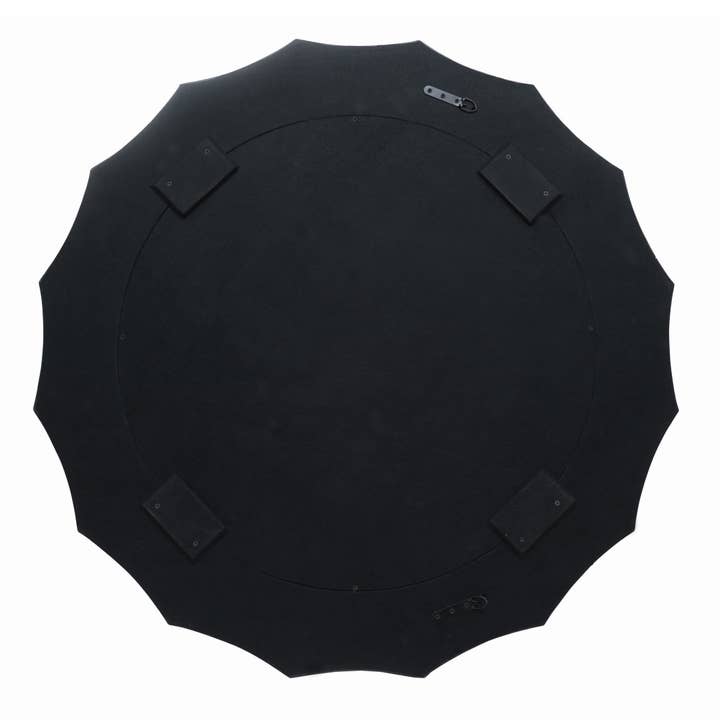 Sagebrook Home - Wholesale Wall Mirror - Wood Inverted Scallop Hair On Hide Mirror - Ivory, 42 in.7