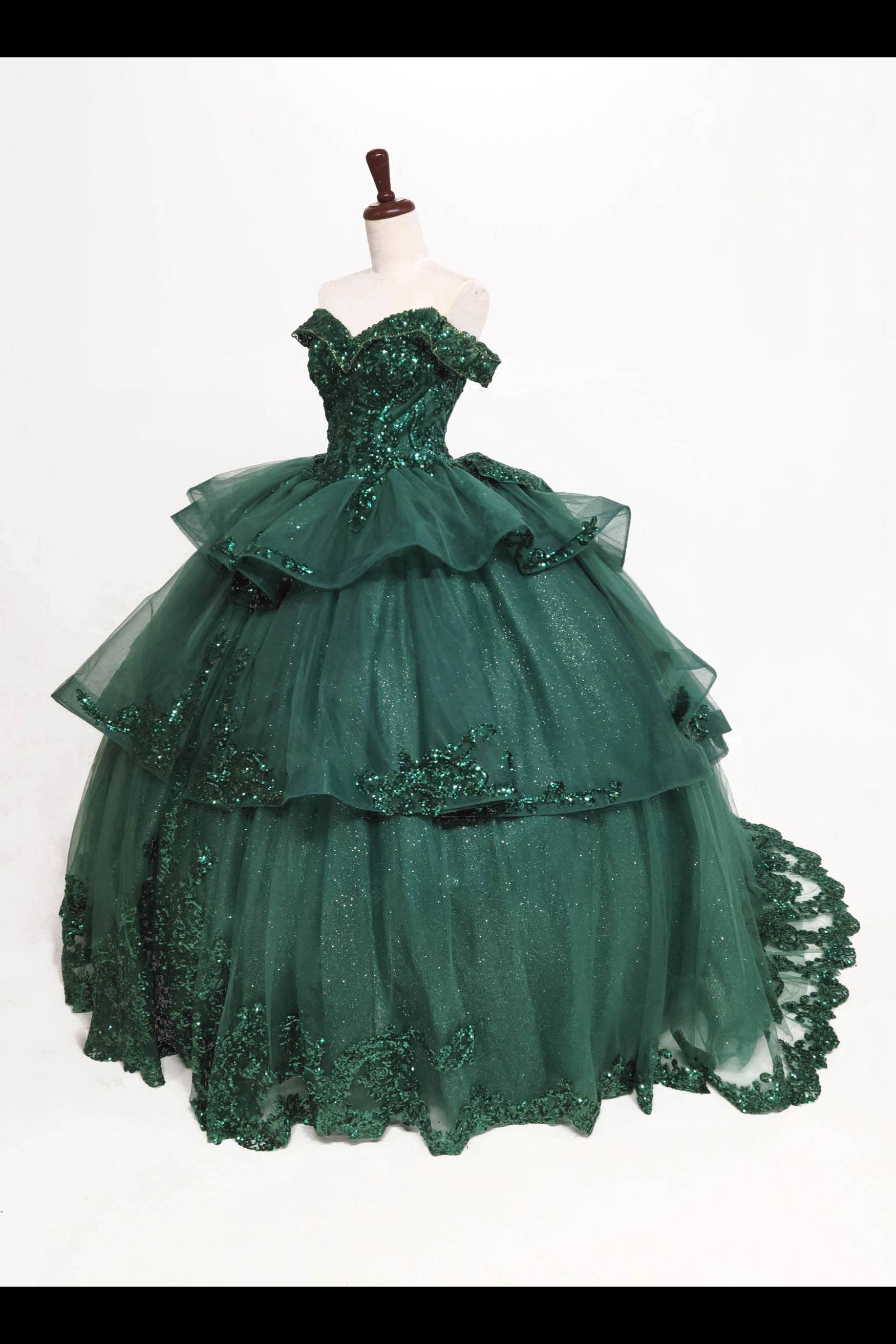 Chicas - Wholesale Dress - Women's - Multilayered Quince Dress With Bow and Sequins CHF306328