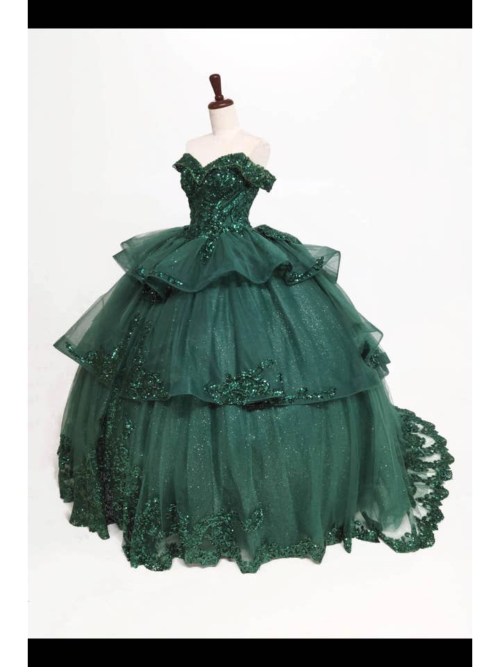 Chicas - Wholesale Dress - Women's - Multilayered Quince Dress With Bow and Sequins CHF306328